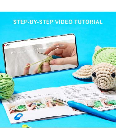 Fiberivore Crochet Kit: Beginners Animal Amigurumi Crochet Kit for Adults and Kids - Terry The Turtle with Video Tutorials - Buy Online on GoSupps.com