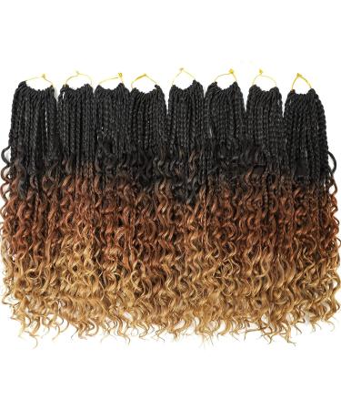 Goddess Box Braids Crochet Hair 14 Inch 8 Packs Ombre Pre Looped Boho Bohemian Style - Buy Online on GoSupps.com