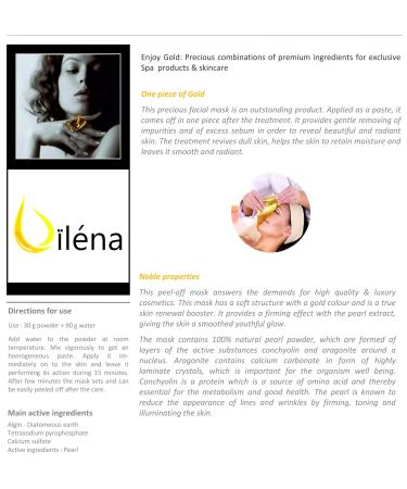 O l na Gold Face Mask - 100% Natural Peel-Off Anti-Aging Alginate Powder for Deep Cleaning Pores | 200g - 10 Treatments - Buy Online on GoSupps.com