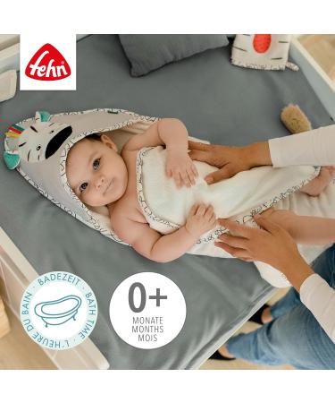 Fehn Hooded Bathing Towel Zebra - Baby & Toddler Terry Poncho 80x80 cm Perfect for Infants 0+ Months | Soft & Adorable Baby Bath Towel - Buy Online on GoSupps.com
