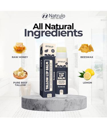Beef Tallow Lip Balm Natural Tallow Beeswax Chapstick Hydrating Moisturizer Grass Fed Bison Tallow Balm Lip Care Soothes Chapped Dry Lips Sensitive Skin Long Lasting & Vitamin Rich USA-Made - Buy Online on GoSupps.com