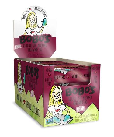 Bobo's Gluten Free Chocolate Almond Brownie Oat Bars - Pack of 12 - Buy Online on GoSupps.com