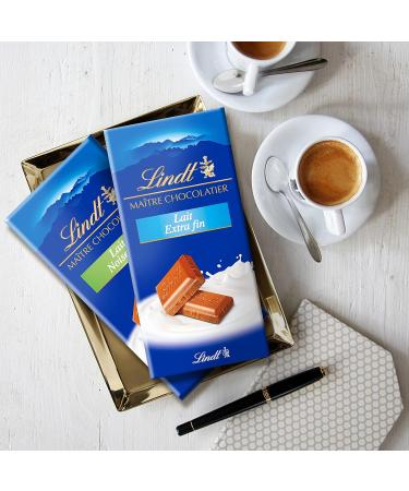 Lindt - MAITRE CHOCOLATIER Extra Fine Milk Bar - Milk Chocolate - 110g - Pack of 3 - Buy Online on GoSupps.com
