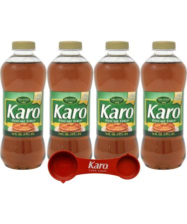 Karo Pancake Syrup 16 Ounce Bottle (Pack of 4) with Karo Measuring Spoon - Buy Online on GoSupps.com