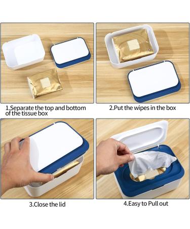 Wet Wipes Box Moist Toilet Paper Box Dispenser Box for Wet Wipes Tissue Box Napkin Box with Storage Box for Face Covers (Blue) Blue-de - Buy Online on GoSupps.com