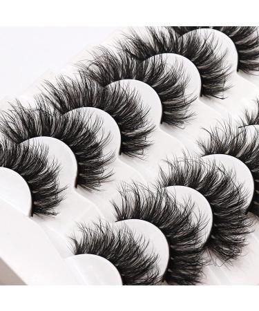 Losha Fluffy Wispy Cat Eye False Eyelashes 7 Pairs Pack - Handmade Natural Faux Mink Lashes (Style5) - Buy Online on GoSupps.com