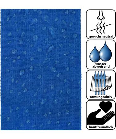 Alpidex 6 Rolls Self-Adhesive Elastic Vet Wrap Tape 10cm x 4.5m - Blue Bandages for Horses Dogs & Humans - International Shipping Available - Buy Online on GoSupps.com