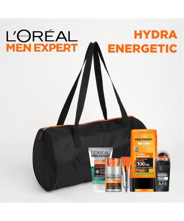 L'Or al Men Expert - Men's Energy Routine Bag - Anti-Fatigue Face & Eye Care - Vitamin C Taurine & Charcoal - Hydra Energetic - 5 Products - Buy Online on GoSupps.com