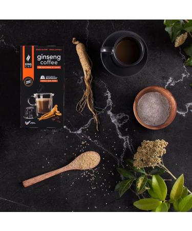 King Cup - 10 Packs of 10 Cane Sugar Ginseng Capsules 100 Capsules 100% Compatible with the Ginseng Flavored Drink Nespresso System Gluten Free and Lactose Free - Buy Online on GoSupps.com