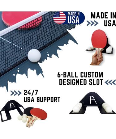 IRON AMERICAN Elite Ping Pong and Table Tennis Storage Rack - Made in USA | Ball and Paddle Slots, Hardware Included - Buy Online on GoSupps.com