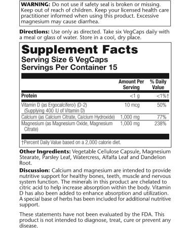 Solaray Cal-Mag Citrate with Vitamin D 2:1:1 | 90 VegCaps - Buy Online on GoSupps.com