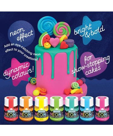 Squires Kitchen NEONZ Neon Effect Food Colouring Paste Popular Colours 6 Set Perfect for Buttercream Sugarpaste Modelling Pastes Fondant Royal Icing Cake Mixes and more! Popular 6 Set - Buy Online on GoSupps.com
