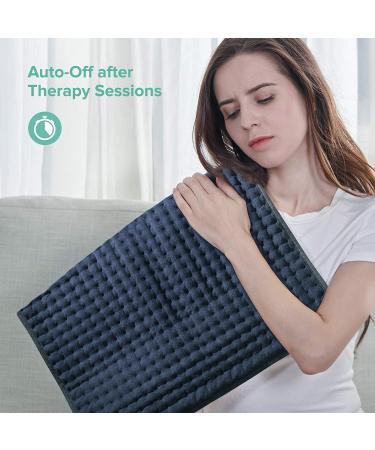 XXX-Large King Heating Pad for Pain Relief - 17 x 33 - Fast-Heat - 6 Temp Settings - Auto Shut-Off - Moist Heat Therapy - Machine-Washable - Black - Buy Online on GoSupps.com