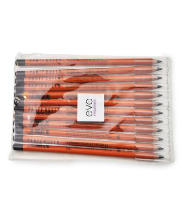 Eyebrow pencils - Party Queen - Light Black - 12 pcs - Excellent Eyebrow Designing tool for Mircroblading and PMU Artist