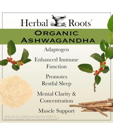 Herbal Roots Mood Duo Organic St. John's Wort and Ashwagandha Supplement Natural Mood Support Non-GMO - Buy Online on GoSupps.com