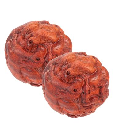 1 pair of fingers massage ring finger massage triggered ball for deep tissue hand massage gear Handtenspannungsballen practical wooden balls meridian relaxation ball the piece of wood carve