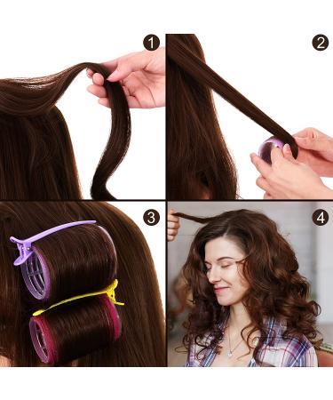 55mm Self Grip Hair Rollers Set - 18 Pieces with Duck Teeth Hair Clips for Women & Men - Buy Online on GoSupps.com