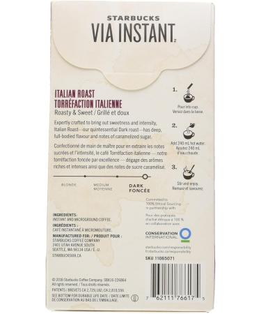 Starbucks Via Instant Italian Roast Dark Roast Coffee 8 Count & Medium Roast Premium Instant Coffee 90 g - Buy Online on GoSupps.com