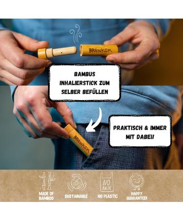 Bamboo Inhaler Pencil Set - D.I.Y Aromatherapy | Sustainable Essential Oil Nose Inhalers | Portable Mini Inhalator - Buy Online on GoSupps.com