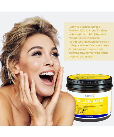 Handmade All-Natural Whipped Tallow Balm - Moisturizing Cream for Face & Body - 2 oz Unscented Grass-Fed Beef Tallow for Dry Skin Care - Buy Online on GoSupps.com