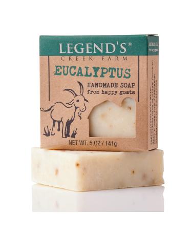 Legend s Creek Farm  Goat Milk Soap  Moisturizing Cleansing Bar for Hands and Body  Creamy Lather and Nourishing  Gentle For Sensitive Skin  Handmade in USA  5 Oz Bar (Eucalyptus O.S.) Eucalyptus 5 Ounce (Pack of 1)