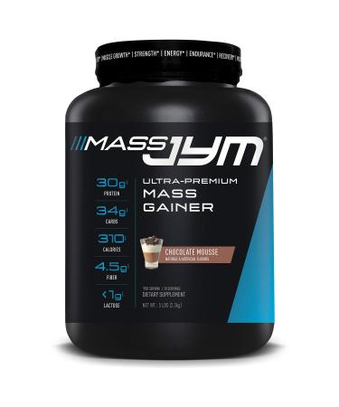 Mass JYM Weight Gainer Protein Powder - Egg White, Milk, Whey Protein Isolates & Micellar Casein | JYM Supplement Science | Chocolate Mousse Flavor, 5 lb,Brown,MAS05CM Chocolate Mousse 5 Pound (Pack of 1)