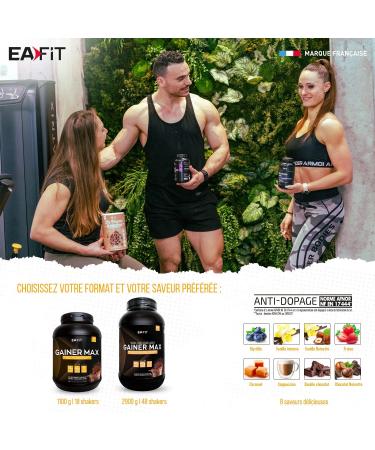 EAFIT-GAINER MAX-Mass gain Muscle gain-Hypercarbohydrate drink-Strawberry-A supply of carbohydrates proteins vitamins for sport for weight gain-Protein shake for bodybuilding - Buy Online on GoSupps.com