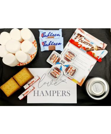 Kinder Smores Kit for 4 | Valentines | Couples Gift Box | Marshmallow Toasting | Camping/Halloween/Kids Gifts | Movie Night