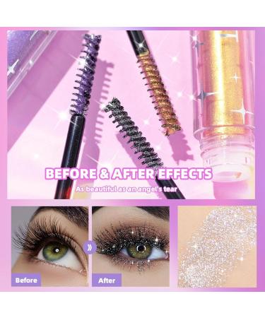 Glitter Mascara Eyeshadow Glitter Mascara Volume and Length Long Lasting Waterproof Curl Anti-Sweat No Blooming Multi-Colored For Eyelashes Mascara For Women Eyes (3MIX 5g) - Buy Online on GoSupps.com