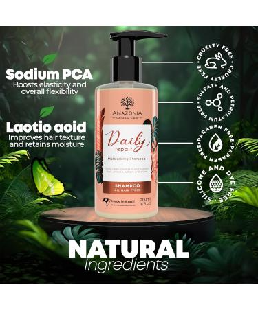 All Natural Shampoo for Men & Women - Hair Repair Formula with Sodium PCA & Lactic Acid - Daily Moisturizing Anti-Dandruff Shampoo - 6.8oz - Buy Online on GoSupps.com