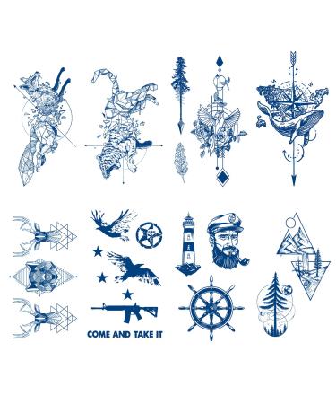 Semi Permanent Tattoo  8 Sheet 2 Weeks Arrow Tattoo  Mountain Temporary Tattoo for Men Women  Long Lasting Waterproof Realistic Tattoos Sticker for Adult Pattern 11