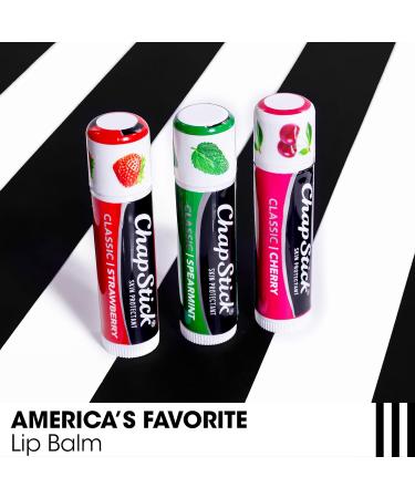 ChapStick Lip Care Set Classic Collection 3-Pack Spearmint Cherry and Strawberry Lip Balm 0.15 Ea 0.15 Ounce (Pack of 3) - Buy Online on GoSupps.com