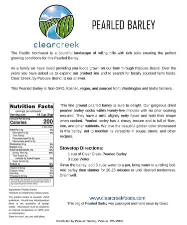 Organic Pearled Barley 4 lb Bag - Non-GMO, Kosher, Vegan & Non-Irradiated - Buy Online on GoSupps.com