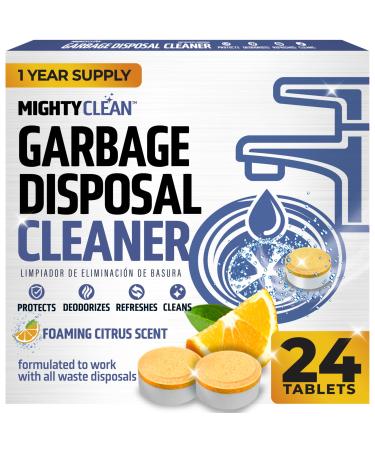 Garbage Disposal Cleaner And Deodorizer Tablets 24 Pack - 1 Year Supply Kitchen Sink Cleaner And Deodorizer Septic Safe Foaming Cleaner Lemon Scent Removes Odor-Causing Residues 15 Grams