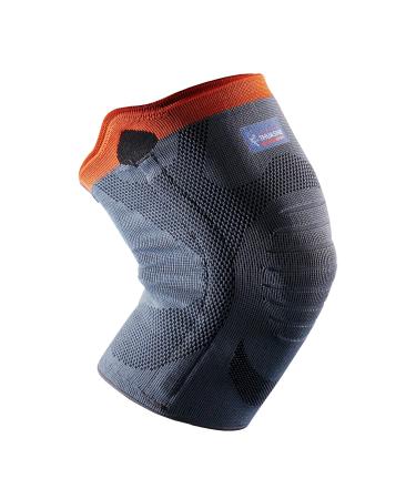 THUASNE - Reinforced Support Knitted Sport Knee Pad - Knee Support & Comfort - Elastic Fabric Soft Lateral Ribs - Simple Use - CE Medical Device grey - gray XL