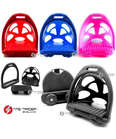 Pair of Safety Toe Cage Stirrups Durable Plastic Lightweight (Pink) - Buy Online on GoSupps.com