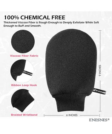 Thickened Exfoliating Glove for Shower - 2 Pack Black Exfoliating Body Scrubber - Dead Skin Remover and Exfoliator - Great for Spray Tan Removal - Korean Mitt for Keratosis Pilaris - Buy Online on GoSupps.com