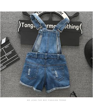 KidsCool Space Girls' Big Ripped Denim Shortalls 6-7 Years Blue-2034 - Buy Online on GoSupps.com