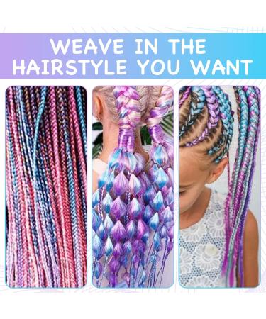 Benaewa Hair Braids Extensions Coloured Braiding Wig for Kids Women 4 Tone Mermaid Hair - Buy Online on GoSupps.com