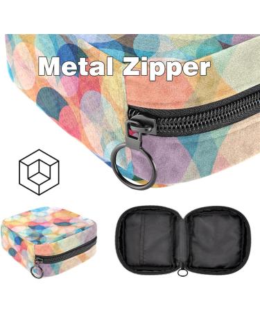 Colorful Circle Pattern Women's Tampon Storage Bags | Multi Pocket Binding-Up Bags for Menstrual Products - Buy Online on GoSupps.com