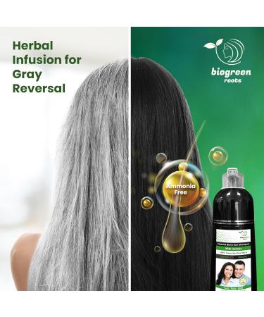 Ammonia-Free & Paraben Free Herbal Hair Shampoo - Hair Dye Shampoo for Women & Men - Natural Color & Herbal Nourishment - No Stain on Skin - Natural Black (400 ml) - Buy Online on GoSupps.com
