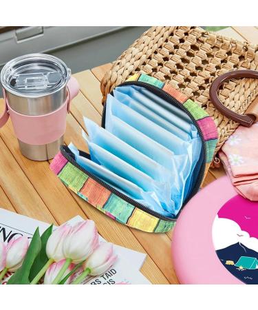 Colorful Wooden Women's Napkin Storage Bag | Portable Period Bag for Teens & Girls | Menstrual Cup & Breastfeeding Bags - Buy Online on GoSupps.com
