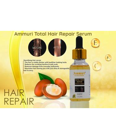 Ammuri Total Hair Repair Growth Serum Natural Herbal Anti Hair Loss Serum For Balding Thinning Repairs Hair Follicles & Promotes Thicker Regrowth for Men and Women - Buy Online on GoSupps.com