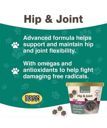 NaturVet Hemp Joint Health for Cats | 60 Soft Chews | Glucosamine & MSM | Omega-3 Support | Healthy Hips & Joints | 30 Day Supply - Buy Online on GoSupps.com