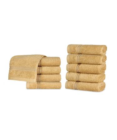Superior Egyptian Cotton 10-Piece Face Towel Set Small Towels For Facial Spa Quick Dry Absorbent Towels Bathroom Accessories Guest Bath Home Essentials Washcloth Airbnb Gold Gold Washcloth (10-Pack) - Buy Online on GoSupps.com