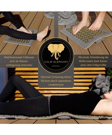 Buy Calm Elephant Original Premium AkuPressurmatte XL Set - Acupuncture Mat Loin Pillow & Foot Fakirmatte for Tension Relief - Ideal Massage Mat for Relaxation - Buy Online on GoSupps.com