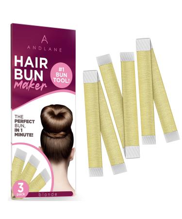 Andlane Women's Hair Bun Maker Tool - French Twist Hair Fold Wrap Snap Hair Accessories (3 Blonde)