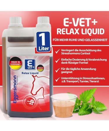 Eggersmann Mein Pferdefutter E-VET+ Relax Liquid 1 Litre Concentrate for Nervous Horses - Buy Online on GoSupps.com