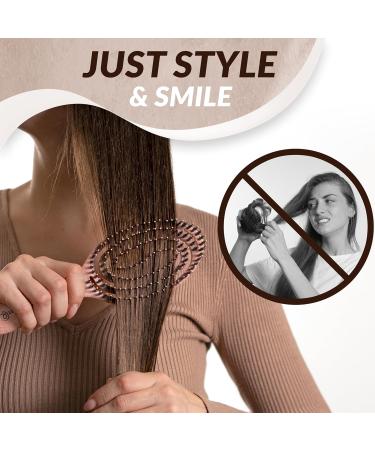 Marqus Bio Hairbrush - Wild Boar Bristles Spiral Spring | Shine & Volume for Every Hair Type | Tangle-Free Natural Brown - Buy Online on GoSupps.com