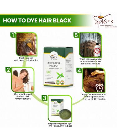 Spierb Indigo Leaf Powder 250gm - Natural Pure Indigo Powder for Hair - Indigo Henna Hair Dye black permanent hair colour/beard dye - Use with henna powder for jet black hair dye/dark brown hair dye 250 g (Pack of 1) - Buy Online on GoSupps.com
